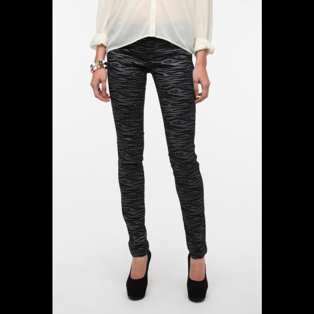 TRIPP NYC Metallic Zebra Print pants NEW